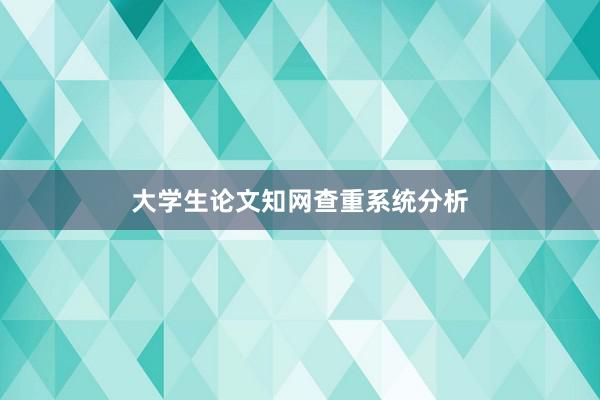 大学生论文知网查重系统分析